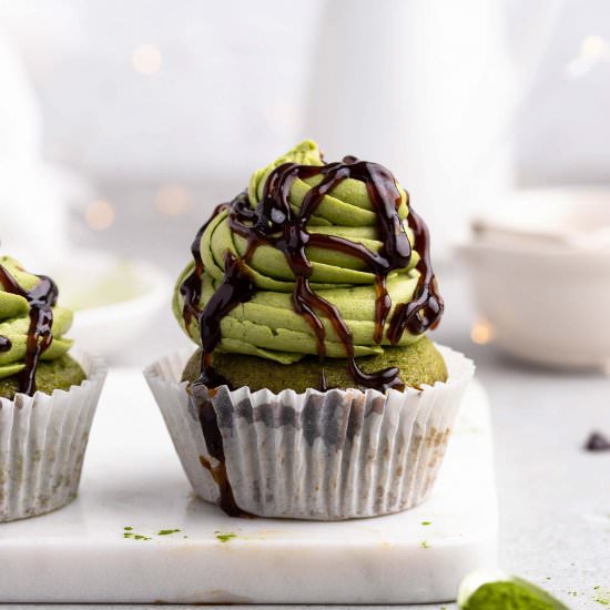 Vegan Matcha Cupcakes - Recipe photo by TheChestnutBakery