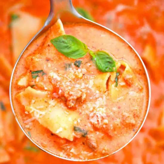 Lasagna Soup - Recipe photo by peasandpeonies