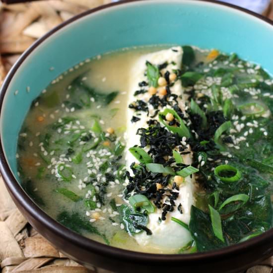 Miso soup with halibut - Recipe photo by Food Gal