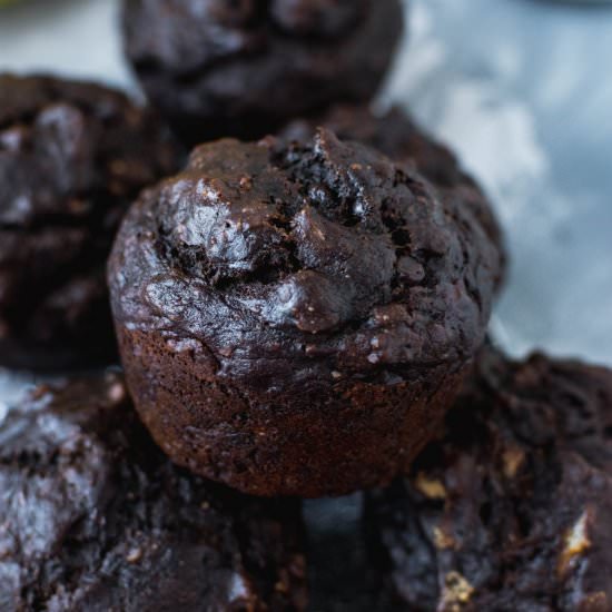 Chocolate Banana Muffins - Recipe photo by sticksscratchkitchen
