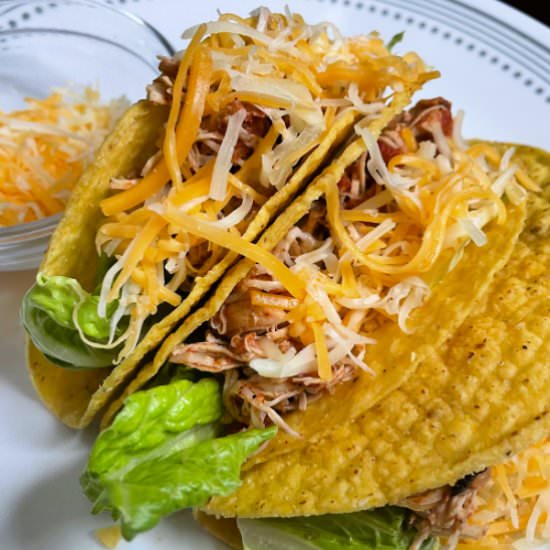Mild Instant Pot Chicken Tacos - Recipe photo by Caramelized Chaos