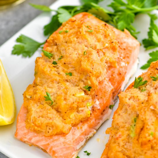 Crab Stuffed Salmon - Recipe photo by simplejoy