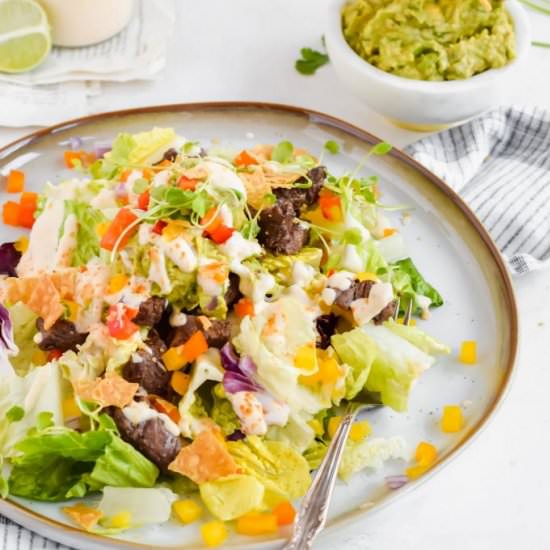 Guacamole Steak Salad - Recipe photo by apaigeofpositivity
