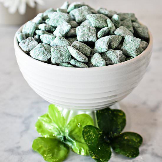 St. Patrick’s Day Puppy Chow - Recipe photo by Encharted Cook