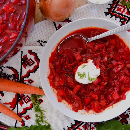 Borscht (Vegetarian Beet Soup) - Recipe photo by wholemadeliving