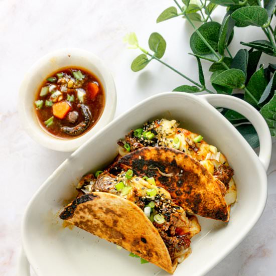 Galbi Jjim Birria Tacos - Recipe photo by fitsianfoodlife
