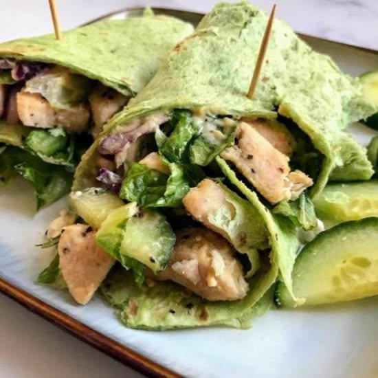 Mediterranean Wrap with Chicken - Recipe photo by Nosh Nourish Wander