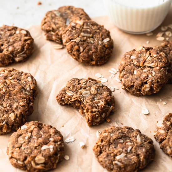 Healthy Anzac Biscuits - Recipe photo by Our Nourishing Table