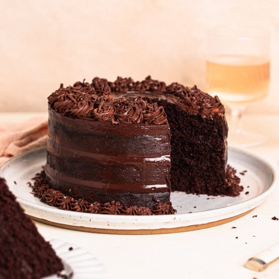 Gluten Free Chocolate Layer Cake - Recipe photo by Our Nourishing Table