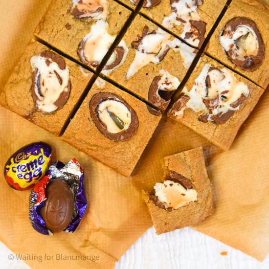 Creme Egg Blondies - Recipe photo by Waitingforblancmange