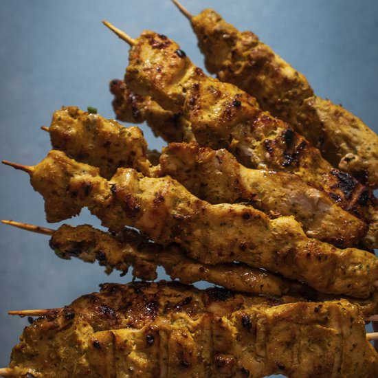 Chicken Satay with Peanut Sauce - Recipe photo by amiablefoods