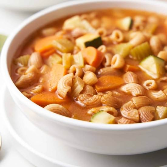 sopa de coditos - Recipe photo by brokebankvegan