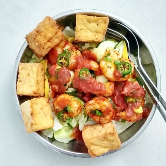Salsa Red Sauce Jalapeno Shrimps - Recipe photo by escapetofood