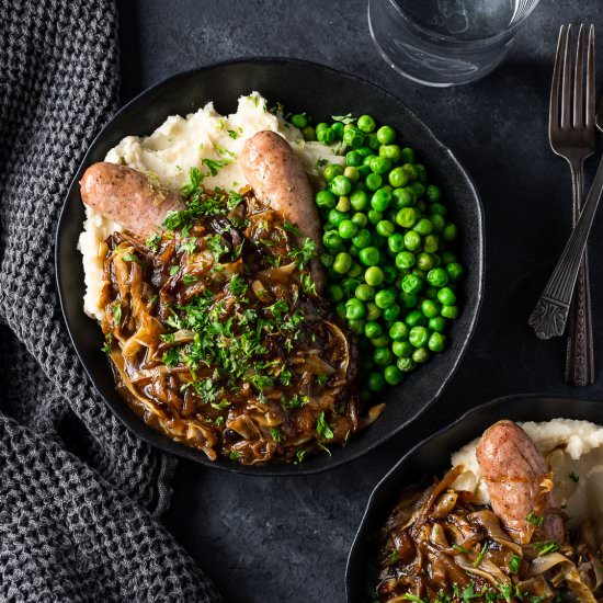 Bangers and Mash - Recipe photo by chelseajoyeats
