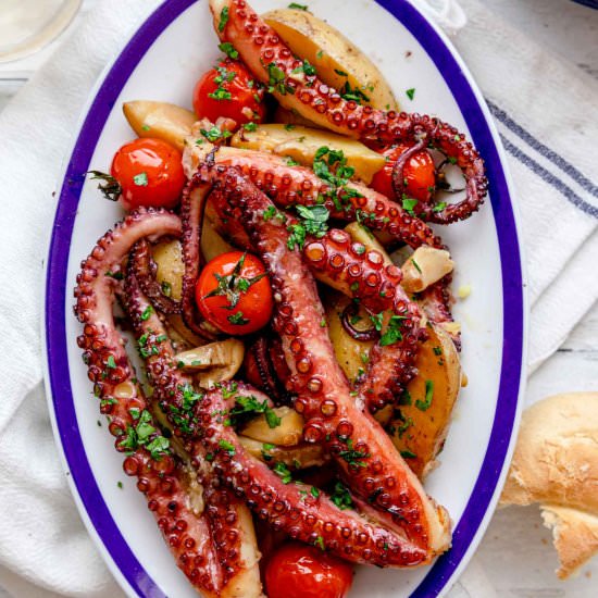 Baked Octopus with Potato - Recipe photo by jernejkitchen