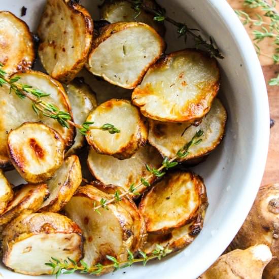 Roasted Sunchokes with Thyme - Recipe photo by simplyscrumptiouseats