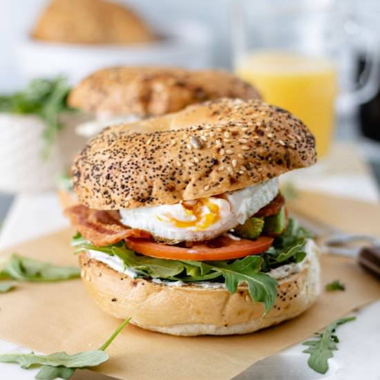 BLT Fried Egg Bagelwich - Recipe photo by Alifedelicious