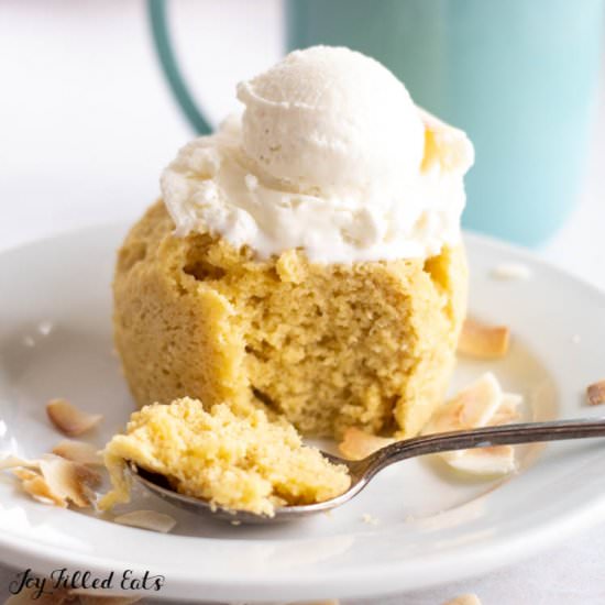 Keto Coconut Flour Mug Cake - Recipe photo by Joy Filled Eats