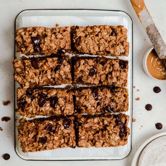 Peanut Butter Banana Oatmeal Bars - Recipe photo by erinliveswhole