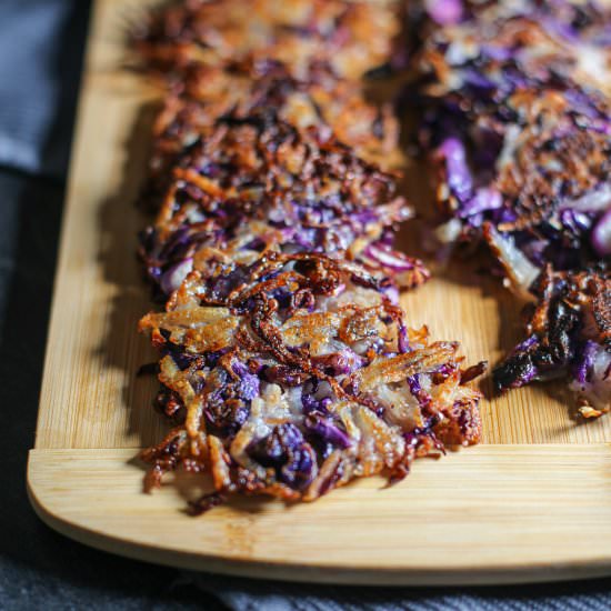 Whole30 Red Cabbage Hash Browns - Recipe photo by theproducepack