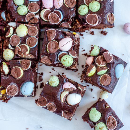 Mini Egg Brownies (Gluten-Free) - Recipe photo by CAKED by Katie