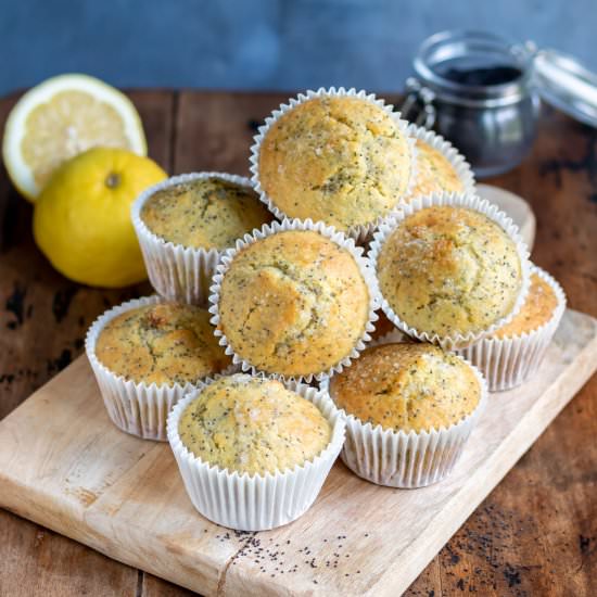 Lemon Poppy Seed Muffins - Recipe photo by veggie desserts
