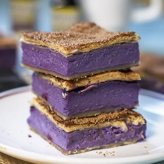 Churro Ube Cheesecake - Recipe photo by amiablefoods