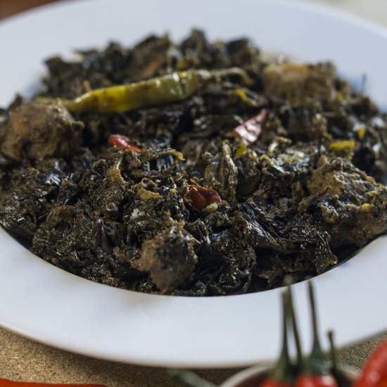 Laing (Taro Leaves in Coconut Milk) - Recipe photo by amiablefoods
