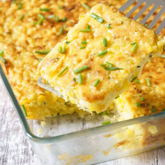 GLUTEN-FREE CORN CASSEROLE - Recipe photo by peelwithzeal