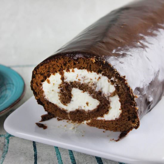 Chocolate swiss roll - Recipe photo by hornoMX