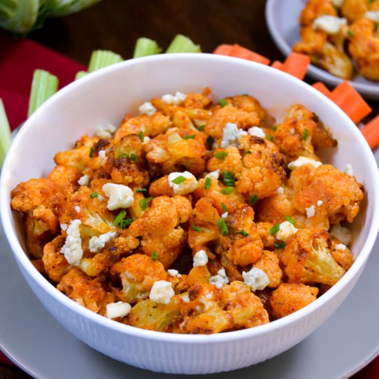 Air Fryer Buffalo Cauliflower - Recipe photo by wholemadeliving
