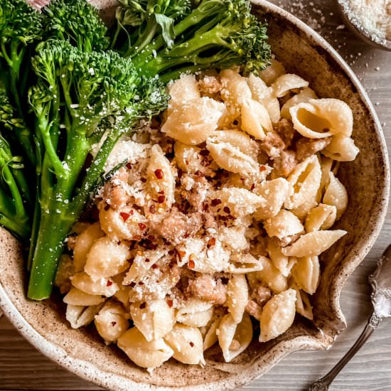 Pasta with Sausage and Broccolini - Recipe photo by SugarandSnapPeas