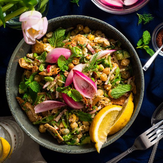 Chickpea Pita Salad - Recipe photo by rhubarbandcod