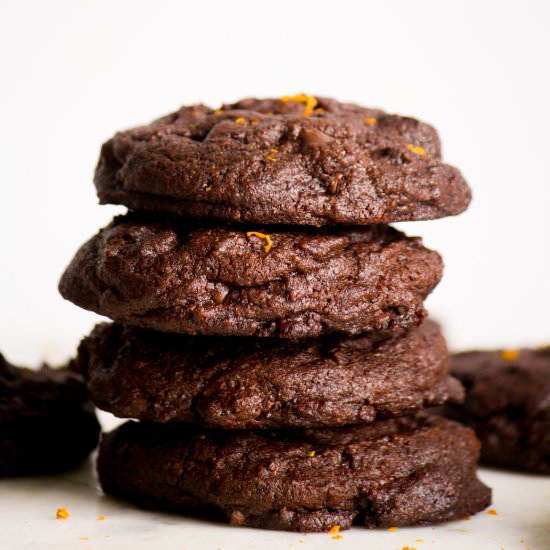 Triple Chocolate Orange Cookies - Recipe photo by The Desserted Girl