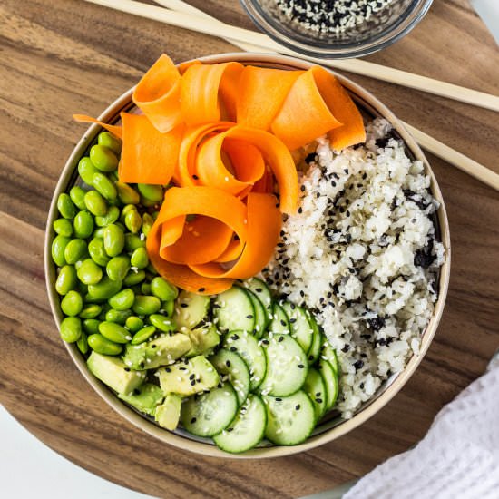 Vegan Grain Free Sushi Bowls - Recipe photo by Wee Little Vegans