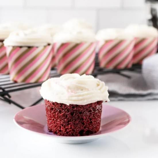 Vegan Red Velvet Cupcakes - Recipe photo by GoodieGodmother