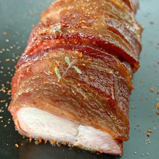 Smoked Bacon Pork Tenderloin - Recipe photo by bensabaconlovers