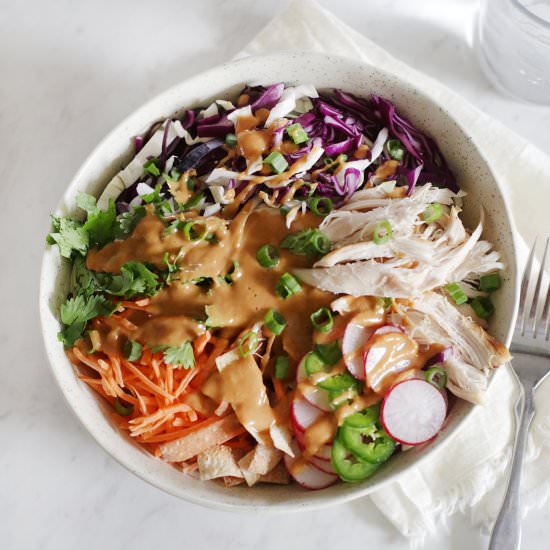 thai crunch salad - Recipe photo by The Merrythought