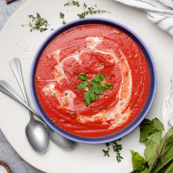 Beetroot Carrot Soup - Recipe photo by afullliving