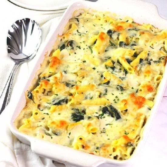 spinach artichoke pasta bake - Recipe photo by nowcookthis