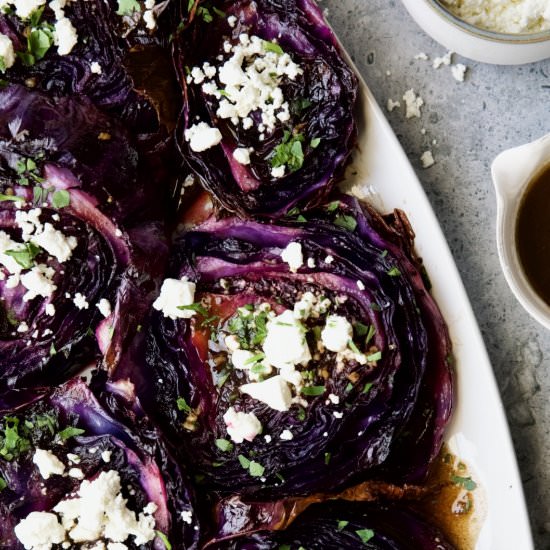 Roasted Red Cabbage Steaks - Recipe photo by fromachefskitchen
