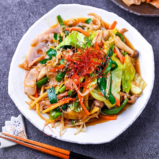 Japanese Pork and Veg Stir Fry - Recipe photo by Sudachi Recipes