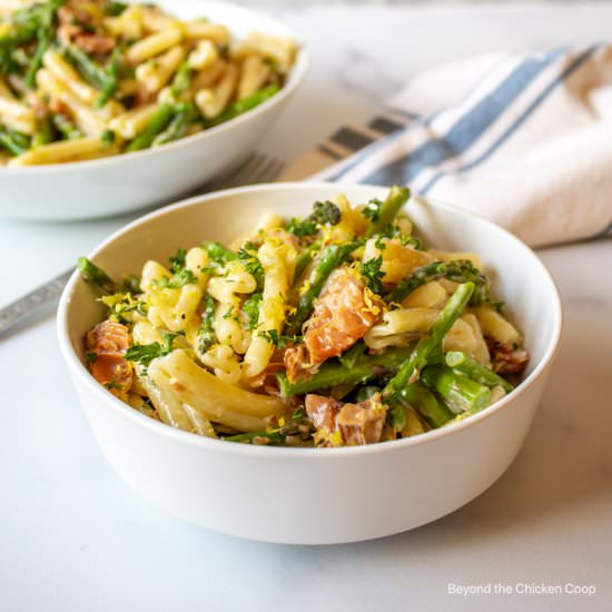 Smoked Salmon Pasta - Recipe photo by BeyondtheCoop
