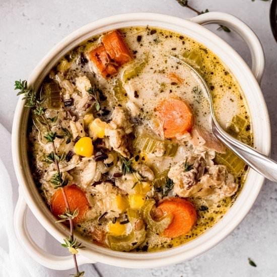 Instant Pot Chicken & Rice Soup - Recipe photo by Theoregondietitian