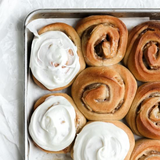 Banana Bread Cinnamon Rolls - Recipe photo by Butternut Lane