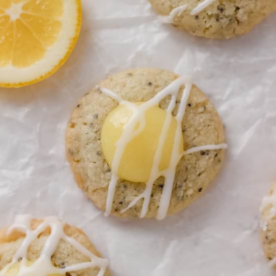 Lemon Poppy Thumbprint Cookies - Recipe photo by Butternut Lane