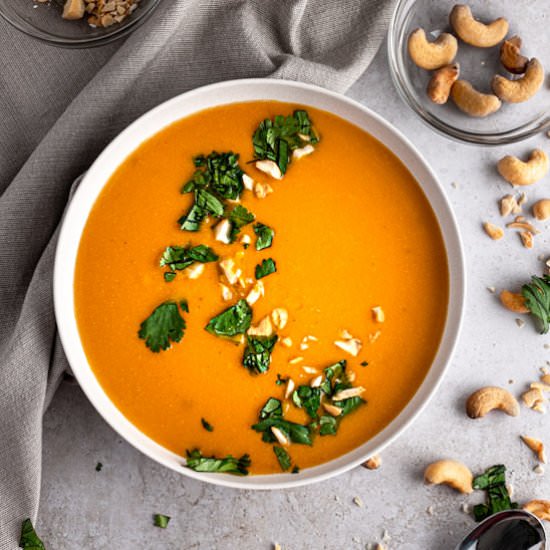 Cashew Carrot Ginger Soup - Recipe photo by The Littlest Crumb