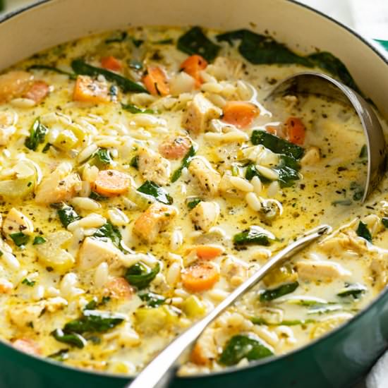 Lemon Chicken Orzo Soup - Recipe photo by TheCozyCook
