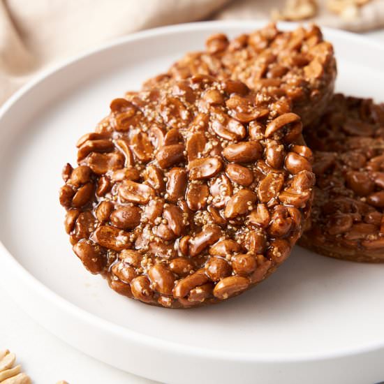 Palanqueta (Mexican Peanut Brittle) - Recipe photo by brokebankvegan