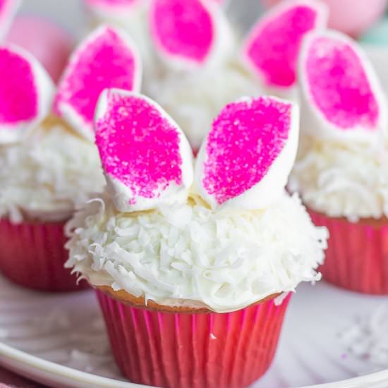 Easter Bunny Cupcakes - Recipe photo by Kathryns.kitchen.blog